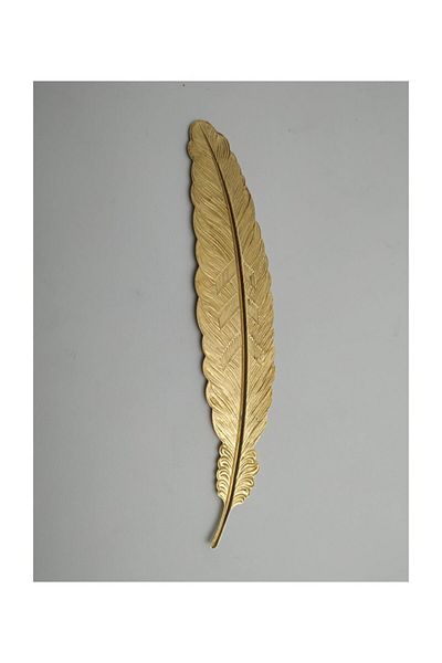 ema Metal (brass) Bookmark Separator with Leaves and Gift Saei