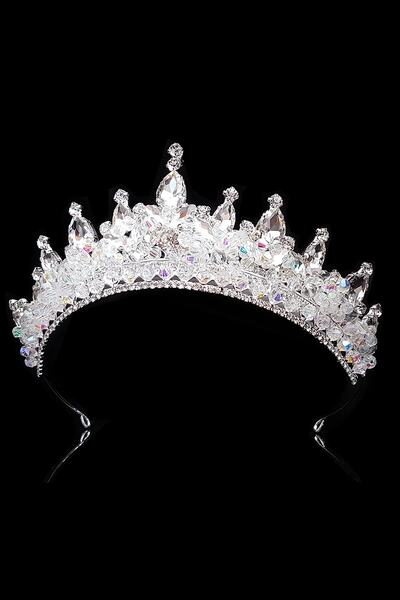 MyCrown Νυφικό στέμμα με κρυστάλλινες πέτρες και κρυστάλλινες χάντρες