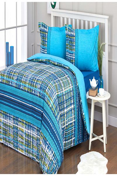 Özdilek Σετ Παπλωματοθήκη Μονή Tweed Turquoise