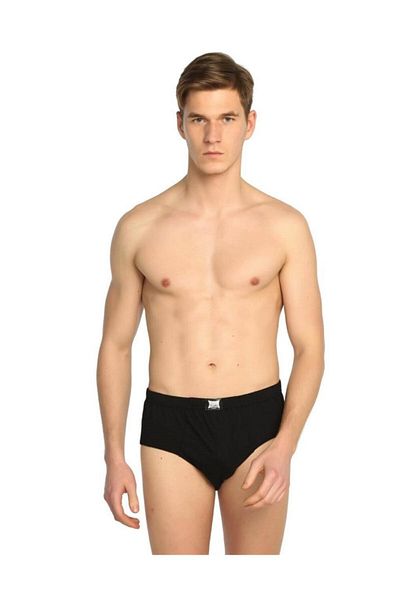Tutku Ανδρικό χτενισμένο βαμβακερό εσώρουχο 12 Pack Kom Slip (Μαύρο)