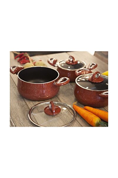Taç Granite Teflon 3-Piece Casserole Pot Set