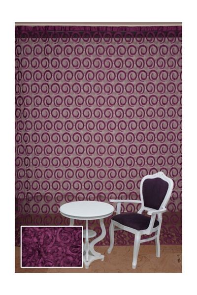 AKÇA TEKSTİL Vakko Model Purple Color Rope Curtain Ready-made Buttons Sewn Rope Curtain 300*270 Cm