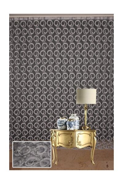 AKÇA TEKSTİL Vakko Model Gray Color Rope Curtain Ready-made Buttons Sewn Rope Curtain 300*270 Cm