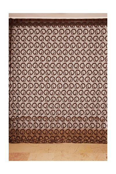 AKÇA TEKSTİL Vakko Model Bitter Brown Color Rope Curtain Ready-made Buttons Sewn Rope Curtain 300*270 cm