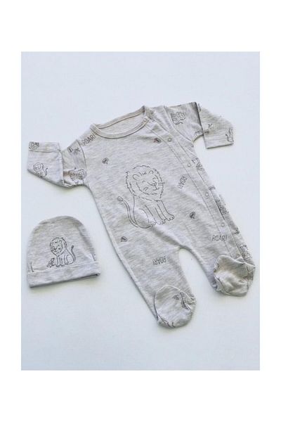 Bebitof Baby Bebitof Lion Figured Jumpsuit Light Brown