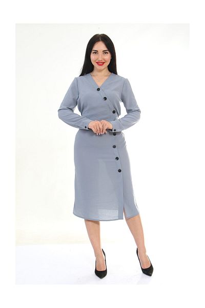 Moda Tuğram Μπλε Φόρεμα