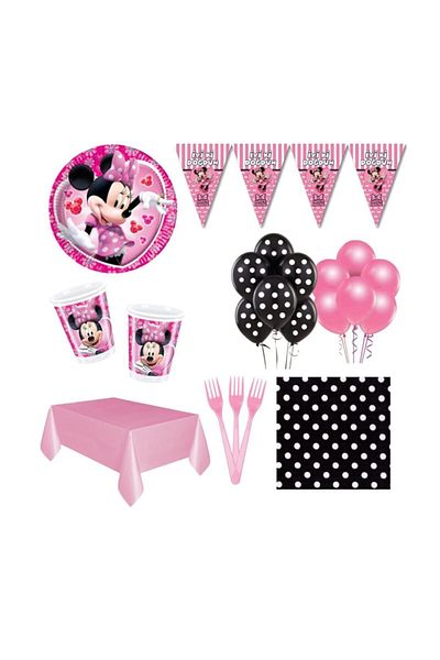 Minnie Mouse مجموعة زينة لحفلات أعياد الميلاد تتسع لـ 8 أشخاص