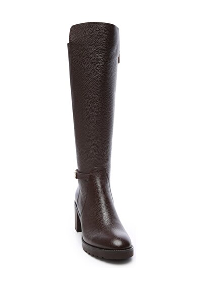 Tamer Tanca Hakiki Deri Kahverengi Kadın Çizme Çizme 94 710C BN CZM SK19/20