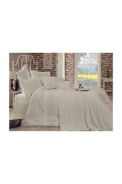 Vinaldi Hazan Cream Double Pique Duvet Cover Set