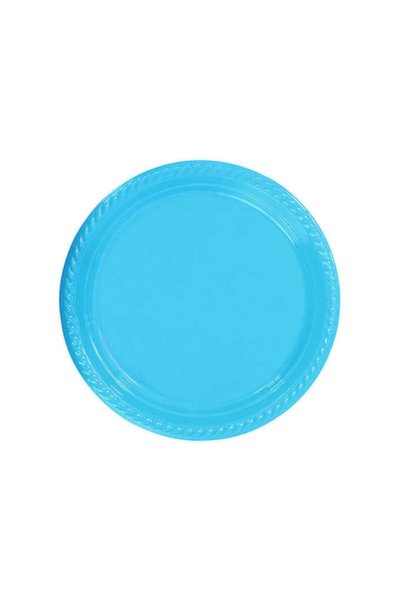 Genel Markalar Tabak Bardak Çatal Set Set 25 Li Yuvarlak 22 Cm ( Mavi )