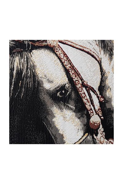 Niva Textile Tapestry Woven Throw Pillow Cover - Animal Horse Halter