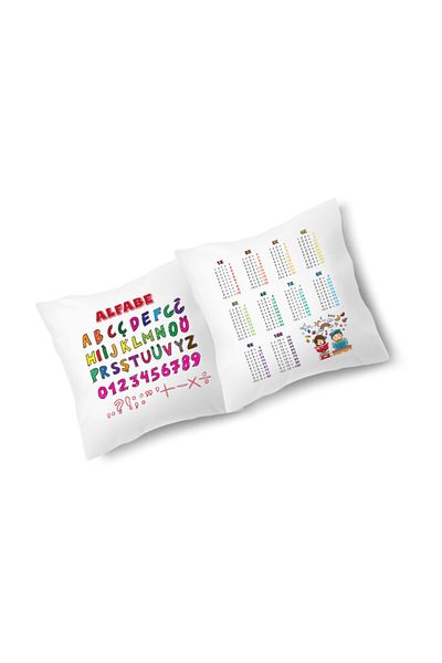 hepenuygun Multiplication Table And Alphabet Printed Pillow Case