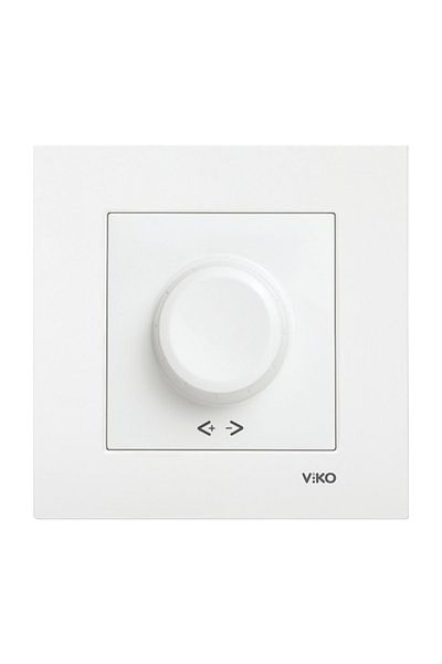 VİKO Karre Beyaz Rotary Dimmer Switch with Frame (600 W)