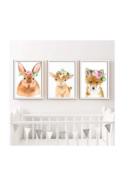 ÖZCANLAR ÇERÇEVE Land of Animals Παιδικό Δωμάτιο με κορνίζα 30x40 -20x30