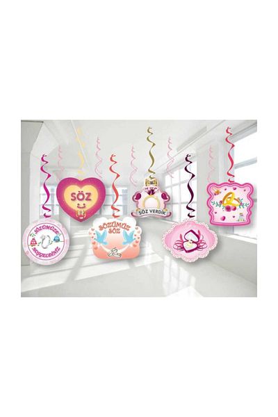 Deniz Party Store Welcome to Our Word Themed 6-Piece Pendant Ceiling Ornament