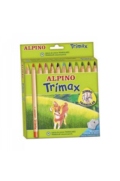 Alpıno Trimax Dry Crayons Jumbo 12 Colors 12 Pack