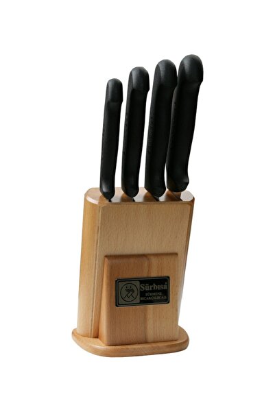 Sürbisa Sürmene Sürbısa 61503 Naturel Ahşap Standlı  Pimsiz Bıçak Seti 4 Lü
