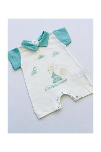 Bebitof Baby Bebitof Turtle Patterned Jumpsuit Mint Green