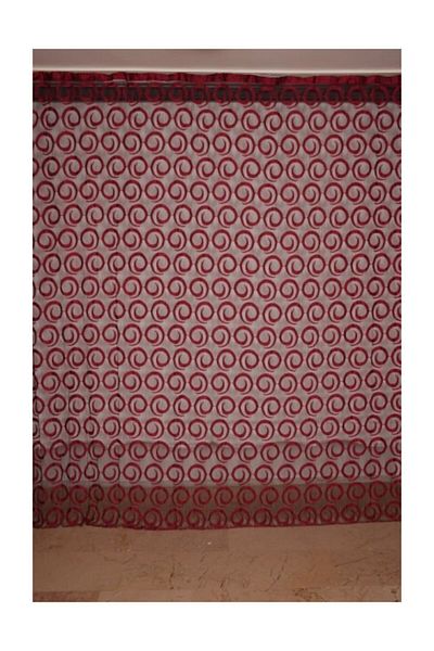 AKÇA TEKSTİL Vakko Model Claret Red Color Rope Curtain Ready-made Buttons Sewn Rope Curtain 300*270 Cm