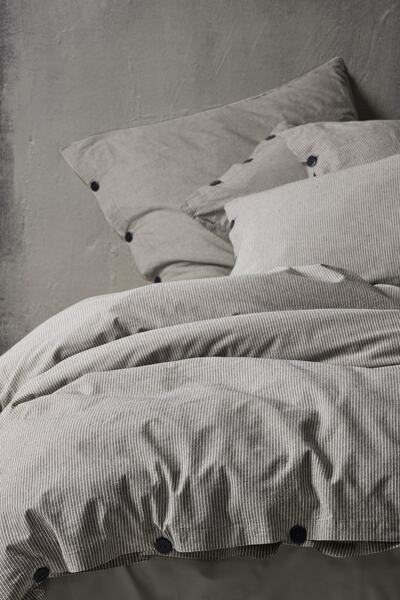 Berolige Πουκάμισο 100% βαμβακερό νήμα ριγέ ριγέ 2 τεμαχίων μαξιλαροθήκες ανθρακί