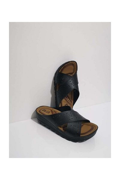 ELİS Wedge Heel Women's Slippers 497 Black
