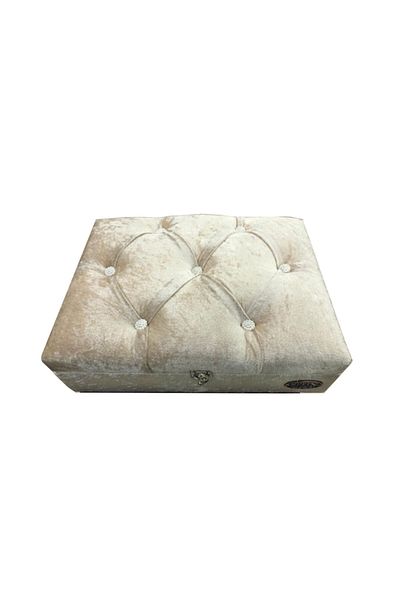 Selin Linen Linen Laced Tablecloth with Velvet Box - Albina - Cappucino Color