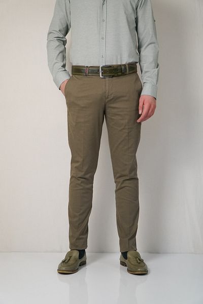 Bomonti Ανδρικό παντελόνι χακί Lapılot Reactive Semi Slim Straight