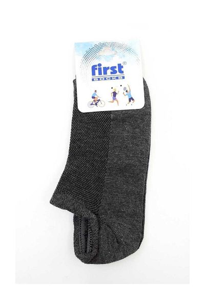 First Men's Booties Socks Plain First208803 (12 Pieces) Anthracite Std