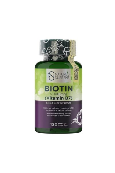 Nature's Supreme البيوتين 5000 ماك جرام 120 كبسولة