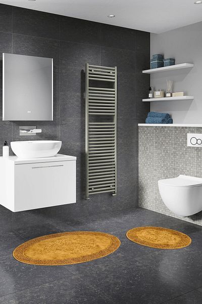 Alanur Home Σφουγγαρίστρα Salina Oval Cotton Pasta 2 τεμαχίων Αντίκα μουστάρδα