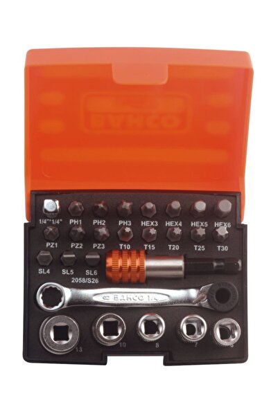 Bahco 2058/S26 Mini Lokma Takımı  26 Parça