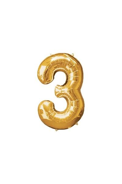 Ece Foil Gold 3 Number Balloon Large Size 100 cm