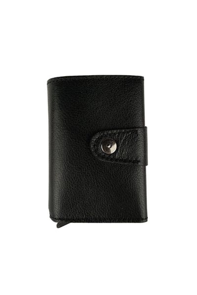 Aquablue Genuine Leather Automatic Mechanism Smart Wallet Card Holder RFID Protected