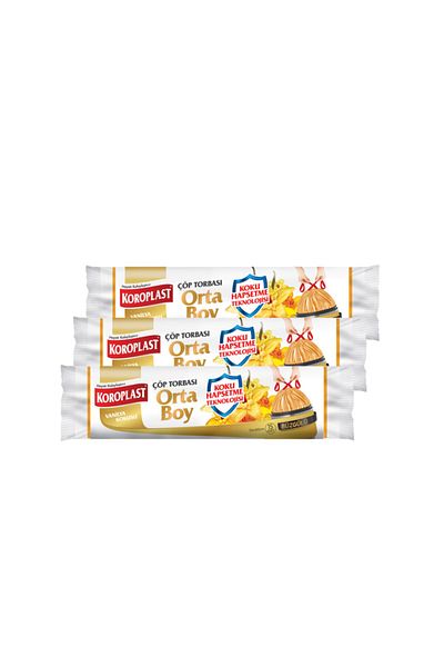 Sarcina Medium Size Garbage Bag with Vanilla Scent and Confinement - 55X60Cm, 15 Pieces X 3 Pieces