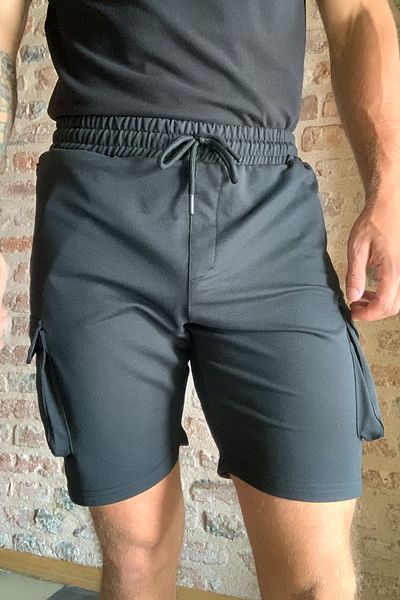 Trendyol Collection Black Cargo Pocket Cut Shorts & Bermudy - TMNSS20SR0167