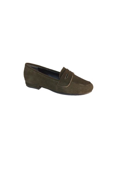 Elegan Hakiki Süet Loafer Babet