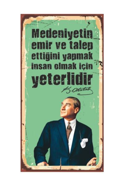 Hayat Poster Σετ αφίσας Ατατούρκ Ξύλινη Λογοτεχνία
