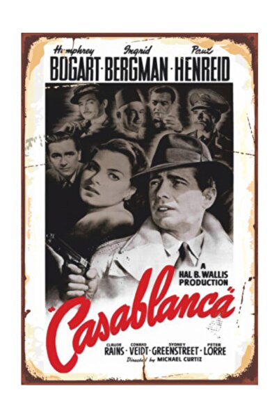 Hayat Poster Casablanca Retro Vintage Αφίσα - Σχέδιο ξύλου