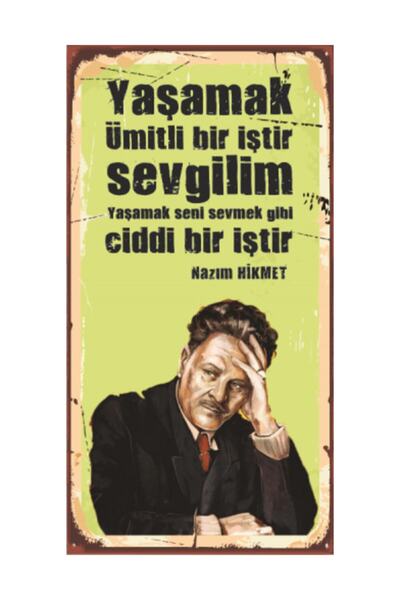 Hayat Poster Nazım Hikmet Ahşap Şair Posterleri