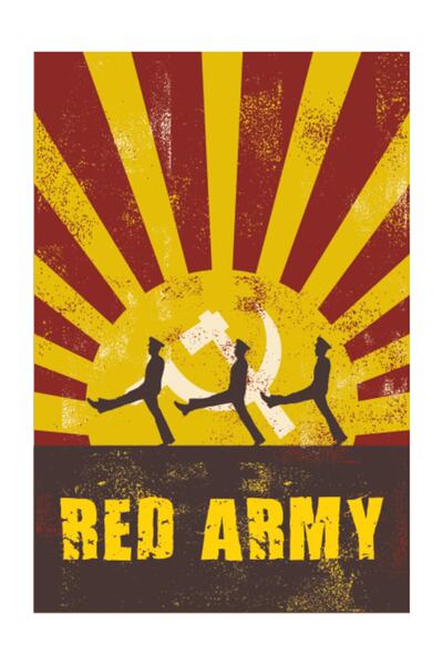 Hayat Poster Red Army Κόκκινος Στρατός - Μίνι ρετρό ξύλινη αφίσα 10x20 cm