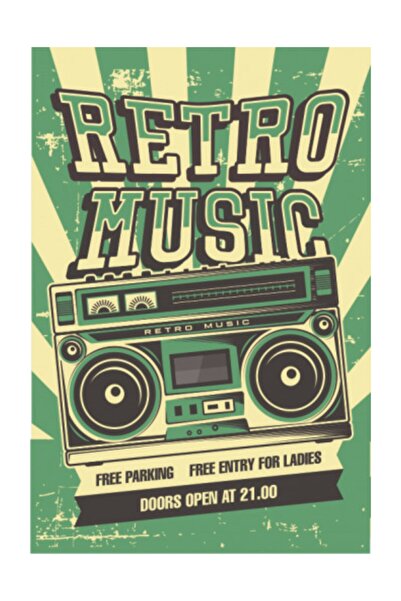 Hayat Poster Ρετρό Ξύλινη Αφίσα Κασέτας - Vintage Σχέδιο