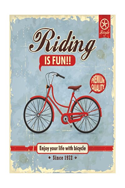 Hayat Poster Η ρετρό vintage ποδηλασία είναι διασκεδαστική ξύλινη αφίσα