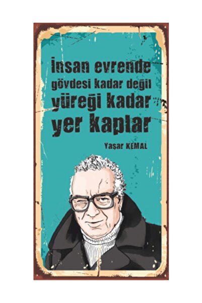 Hayat Poster Yaşar Kemal Ahşap Edebiyat Posterleri