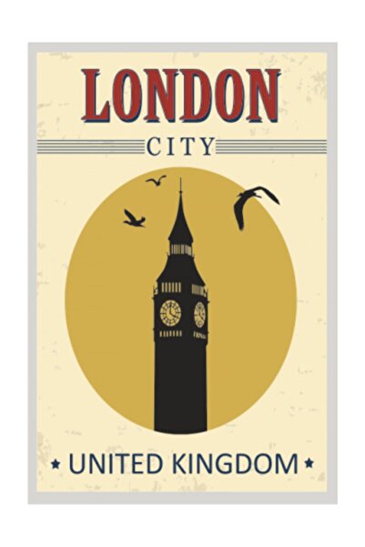 Hayat Poster London Retro Vintage Αγγλία Ξύλινη αφίσα