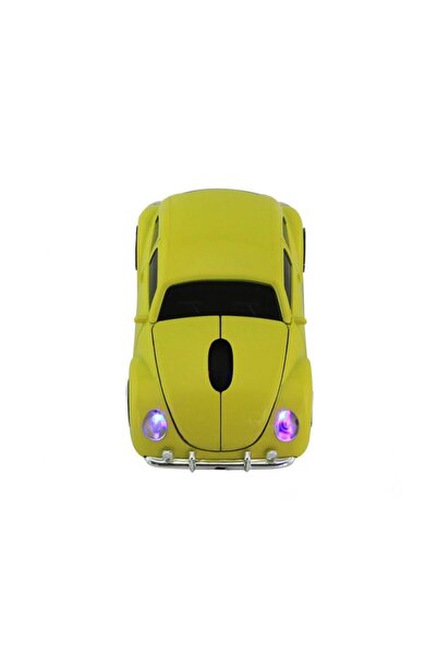 Genel Markalar Optik Mouse 2.4ghz Ergonomik Kablosuz Vosvos Araba Şeklinde Sarı