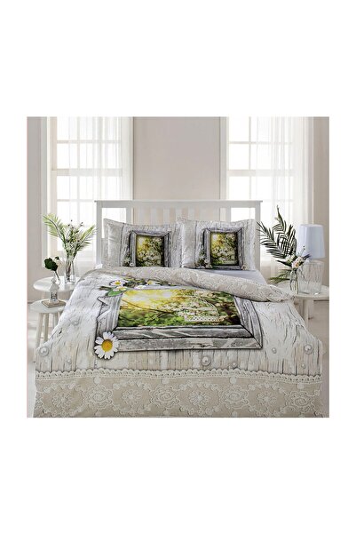 Özdilek Σετ Παπλωματοθήκης Flory Διπλό Γκρι