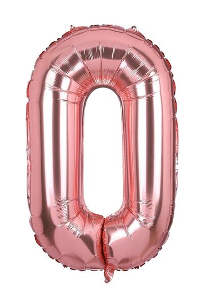 Oyuncak Paketi Rose Folyo Balon 0 Rakamı 40 Cm