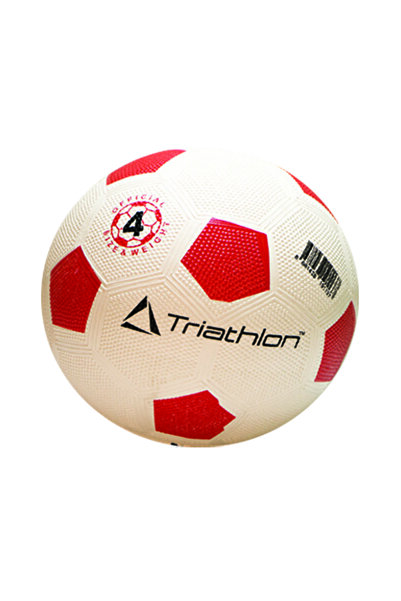 Triathlon T140 Kauçuk Beyaz-kırmızı Futbol Topu