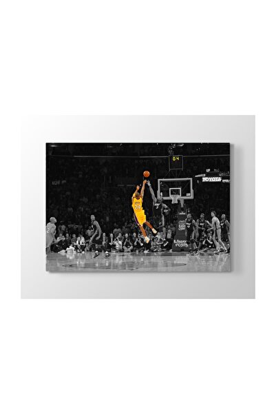 Meteor Galeri Kobe Bryant Basketbolcu Resimli Sarı Siyah Kanvas Tablo / 40x60 Cm