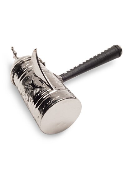 Handygoo El Yapımı Deri Saplı Metalik Renk Mırra Cezvesi